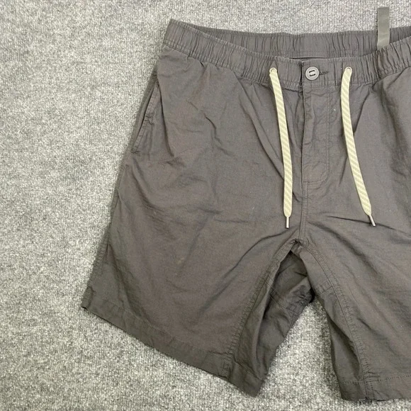 Vuori Ripstop Shorts Mens XXL Charcoal Grey Organic Cotton V370 Elastic Waist - Picture 2 of 11